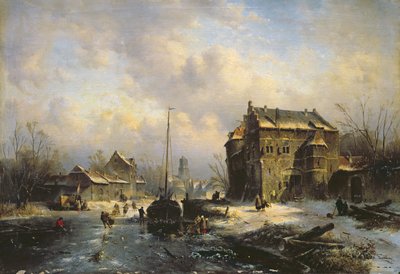 Winterszene, 1851 von Charles Henri Joseph Leickert