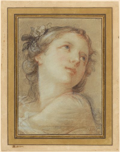 Kopf einer Bacchantin von Charles Joseph Natoire