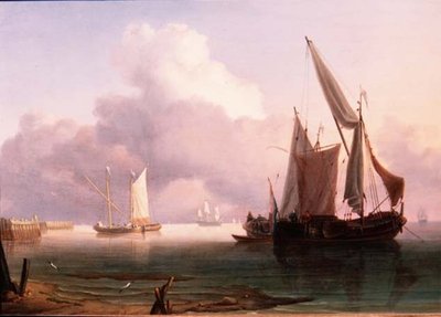 Windstille Mündung mit niederländischen Pinken von Charles Martin Powell