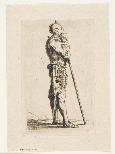 Ein Soldat im Profil stehend von Charles Meryon