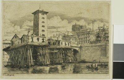 La Pompe Notre-Dame, Paris von Charles Meryon