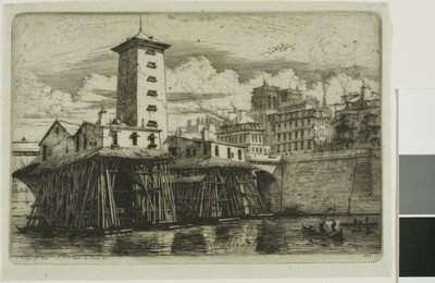 La Pompe Notre-Dame, Paris von Charles Meryon