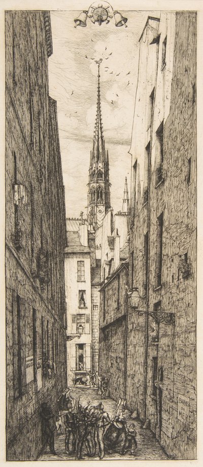 La Rue des Chantres, Paris, 1862 von Charles Meryon