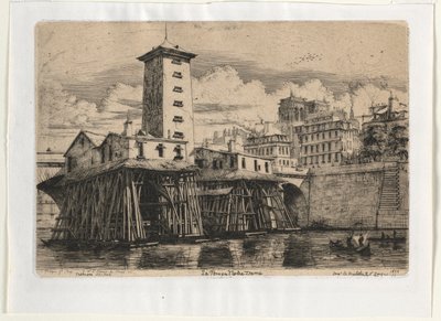 Notre Dame Pumpenhaus, Paris von Charles Meryon