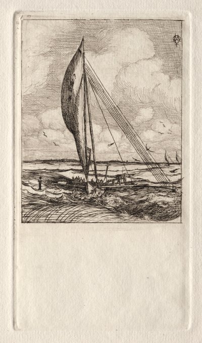 Schnell segelnde Proa, Mulgrave-Archipel, Ozeanien, 1866 von Charles Meryon