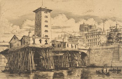 Die Nôtre-Dame-Pumpe, Paris von Charles Meryon