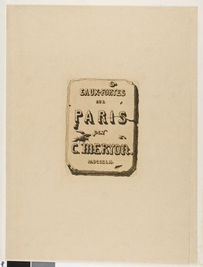 Titelseite zu Eaux-Fortes sur Paris von Charles Meryon