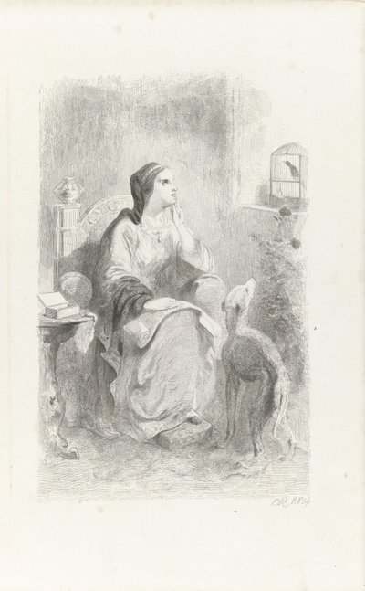 Helene schaut durch ein Fenster von Charles Rochussen
