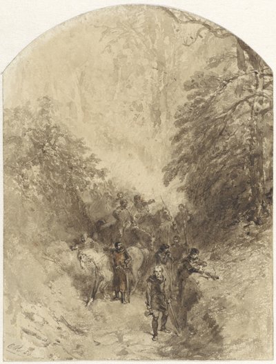 Soldaten im Wald von Charles Rochussen