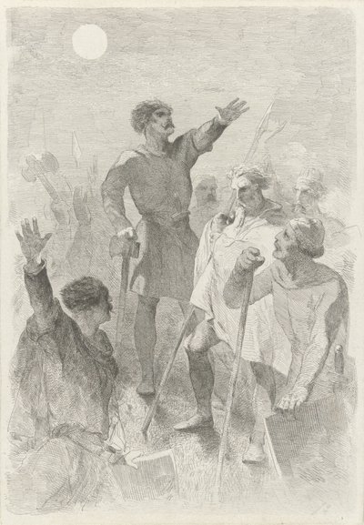 Wilfried umgeben von seinen Kriegern von Charles Rochussen