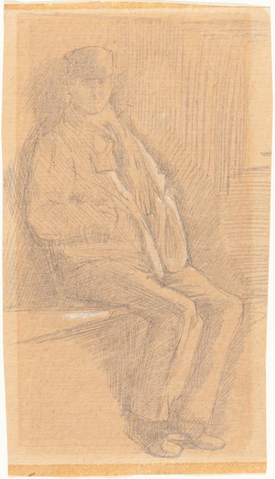Sitzender Mann von Charles Samuel Keene