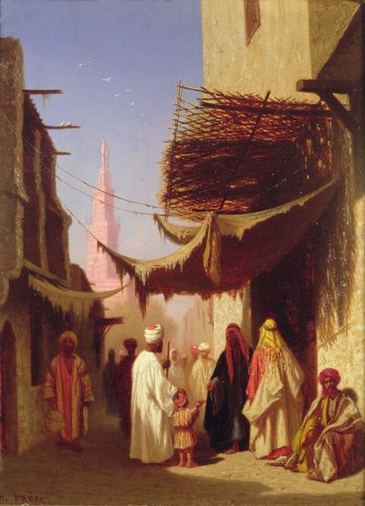 Straßenszene, Kairo von Charles Theodore  Frere