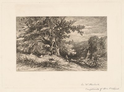 Landschaft mit umgestürztem Baum von Charles Volkmar