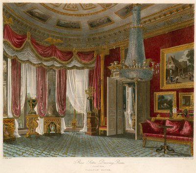 Rosa Satin-Zimmer, Carlton House, London von Charles Wild