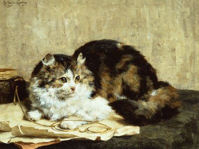 Eine getigerte Katze von Charles van den Eycken