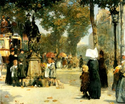 Straßenszene, Paris von Childe Frederick Hassam