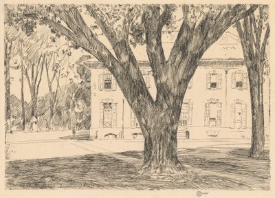 Campus und Bibliothek, Andover von Childe Hassam