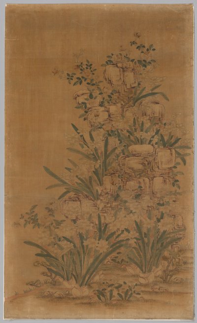 Kesi-Panel: Felsen und Narzissen von China, Qing dynasty