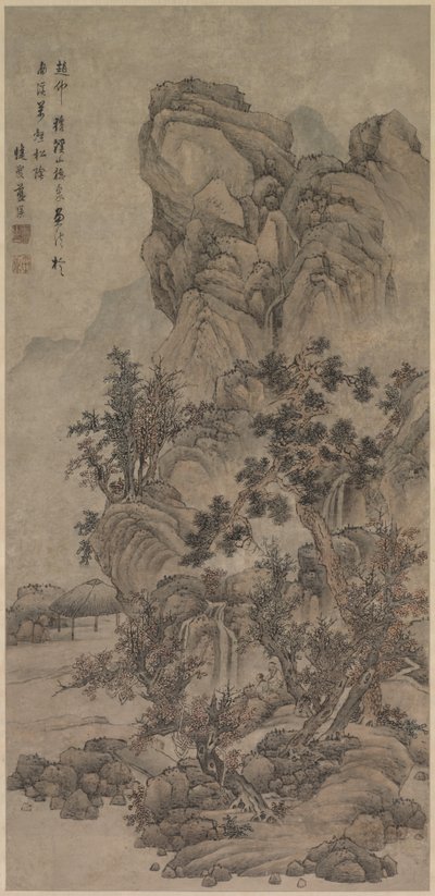 Landschaft mit Figuren von China, Qing dynasty