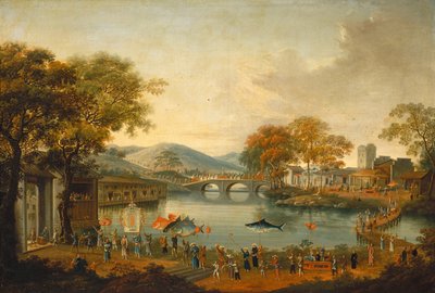 Prozession an einem See von Chinese Qing Dynasty