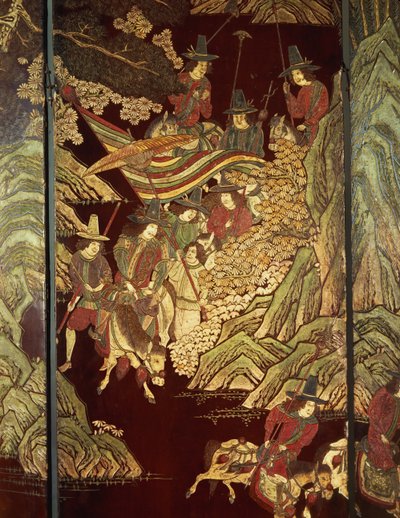 Coromandel-Schirm, ca. 1700 von Chinese School