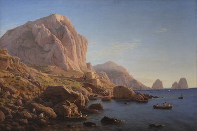 Eine felsige Küste, Capri. Nach Sonnenaufgang von Christen Købke