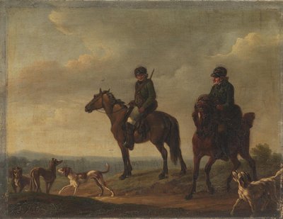 Zwei Jäger zu Pferd von Christian David Gebauer