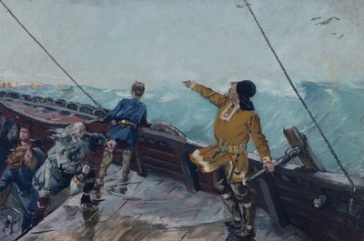 Leiv Eiriksson entdeckt Amerika von Christian Krohg