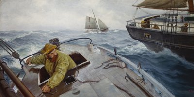 Pilot bei rauem Wetter von Christian Krohg