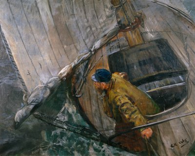 Segeln mit Reffsegeln von Christian Krohg