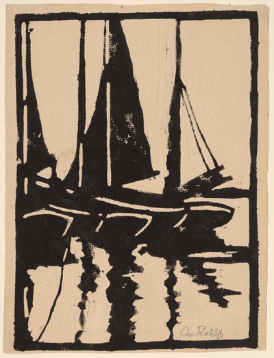 Segelboote im Hafen von Christian Rohlfs