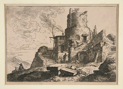 Landschaft mit Turm von Christian Wilhelm Ernst Dietrich