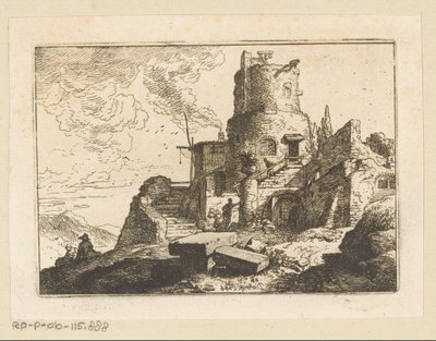 Landschaft mit Aussichtsturm von Christian Wilhelm Ernst Dietrich