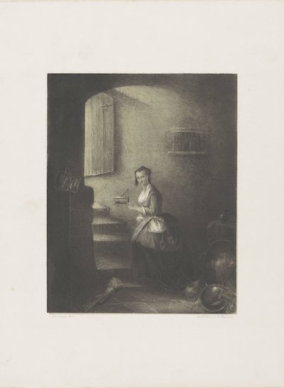 Frau mit Mausefalle von Christoffel Bisschop