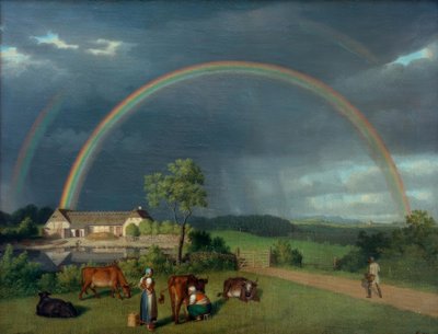 Hof in Spejlsby auf Mön von Christoffer Wilhelm Eckersberg