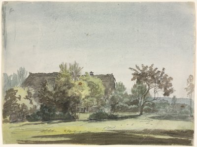 Bauernhaus hinter Bäumen, ca. 1790 von Christoph Nathe
