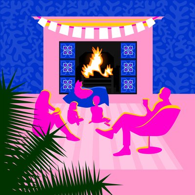 Weihnachten am Kamin von Claire Huntley