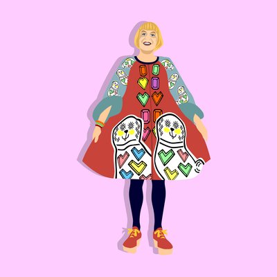 Porträt von Grayson Perry von Claire Huntley