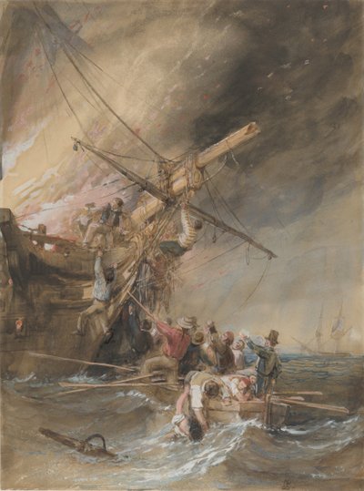 Feuer auf See, 1820-46 von Clarkson Stanfield