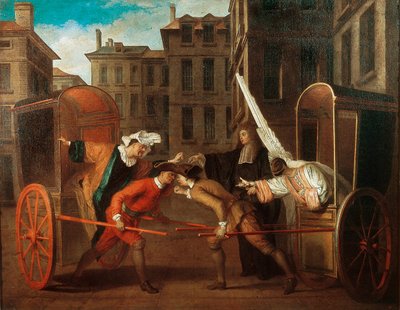 „Die zwei Kutschen“, ca. 1707 von Claude Gillot