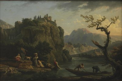 Berglandschaft mit einem Fluss von Claude Joseph Vernet