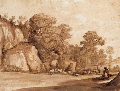 Eine felsige Anhöhe von Claude Lorrain