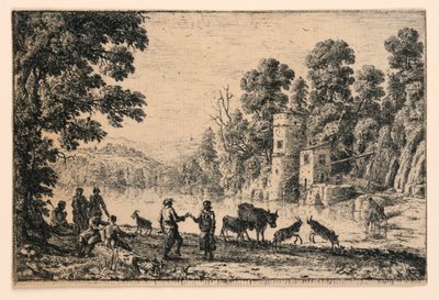 Tanz am Flussufer von Claude Lorrain