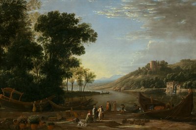 Landschaft mit Kaufleuten von Claude Lorrain