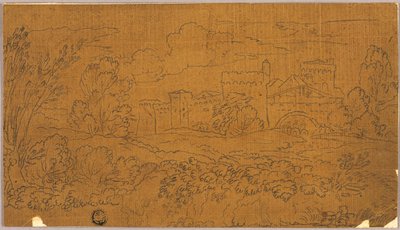 Landschaft mit ummauerter Stadt von Claude Lorrain