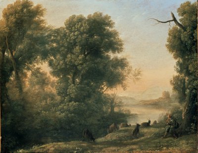 Landschaft mit einem Ziegenhirten, ca. 1635-1636 von Claude Lorrain