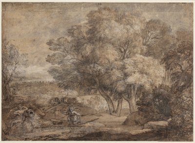 Landschaft mit Narziss und Echo von Claude Lorrain