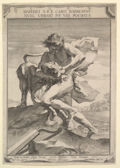 David erwürgt den Löwen, 1631 von Claude Mellan
