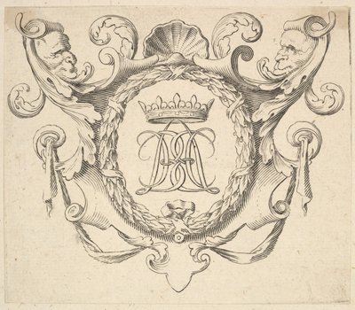 Monogramm gekrönt von Claude Mellan
