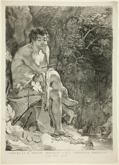 Johannes der Täufer in der Wüste von Claude Mellan